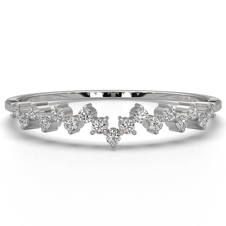 Stackable Round Lab Diamond Prong Setting Fashion Ring 0.11ctw.