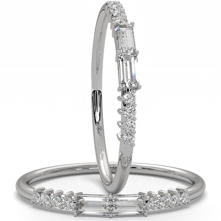 Prong Set Baguette Lab Diamond Fashion Ring 0.20ctw.