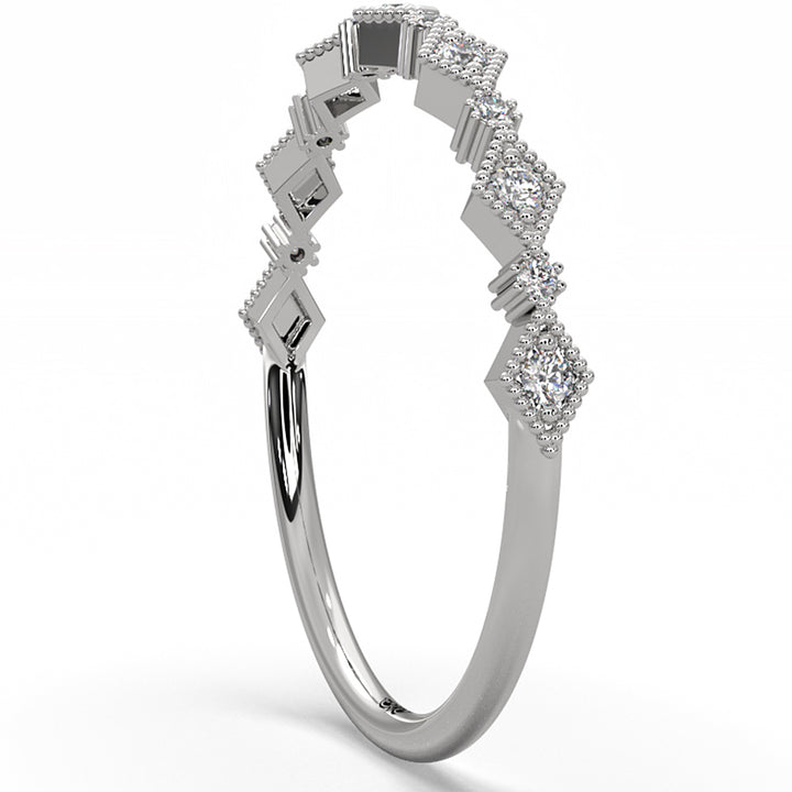 Milgrain Edge Kite Design Lab Diamond Fashion Ring 0.08ctw.