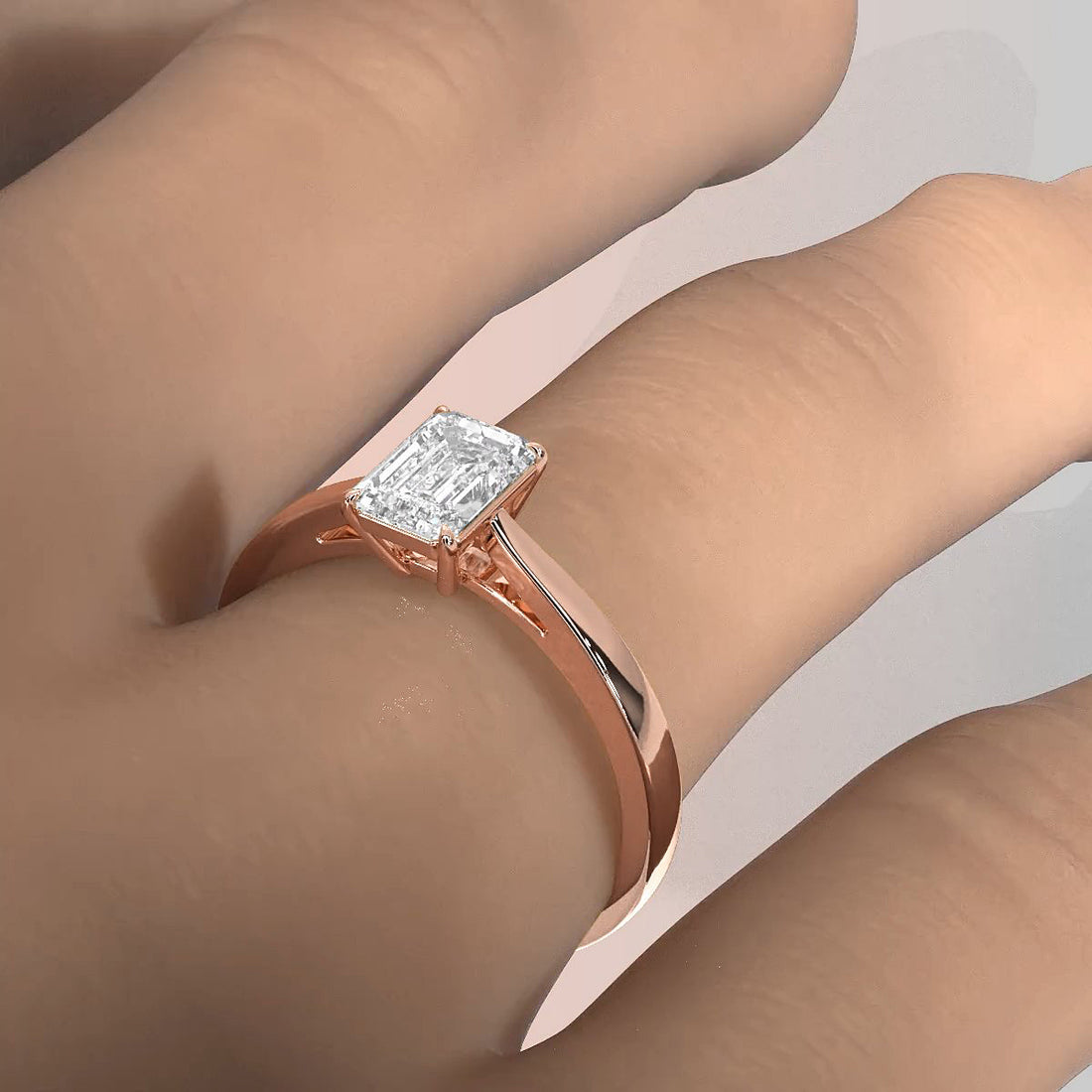 Lab Grown Diamond IGI Certified 4 Prong Solitaire Engagement Ring 4g Setting 1.00 Ctw.