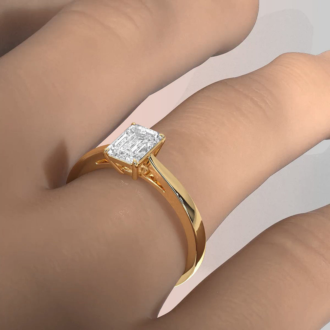 Lab Grown Diamond IGI Certified 4 Prong Solitaire Engagement Ring 4g Setting 1.00 Ctw.