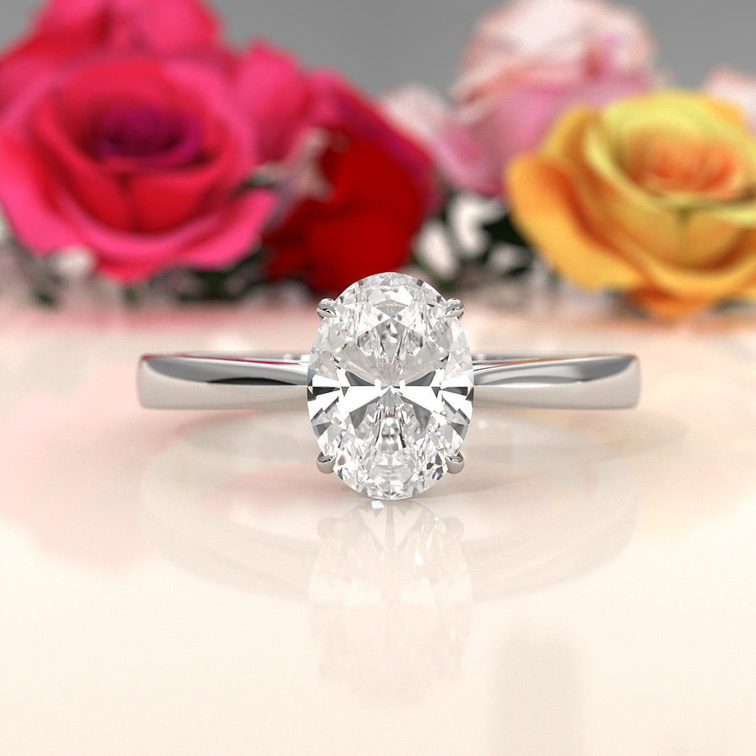 Lab Grown Diamond IGI Certified 4 Prong Solitaire Engagement Ring 4g Setting 1.00 Ctw.