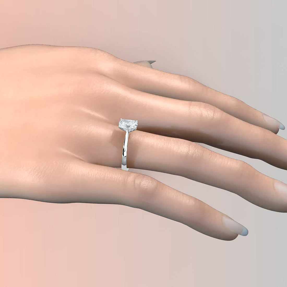 4.5g Princess Prong Setting Lab Grown Diamond Engagement Solitaire Ring IGI Certified 1.00 Ctw.