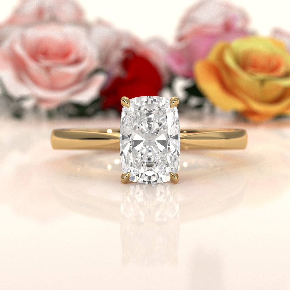4.5g Princess Prong Setting Lab Grown Diamond Engagement Solitaire Ring IGI Certified 1.00 Ctw.