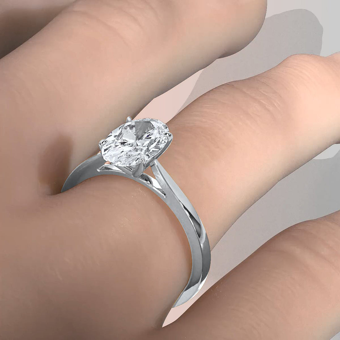 4.5g Princess Prong Setting Lab Grown Diamond Engagement Solitaire Ring IGI Certified 1.00 Ctw.
