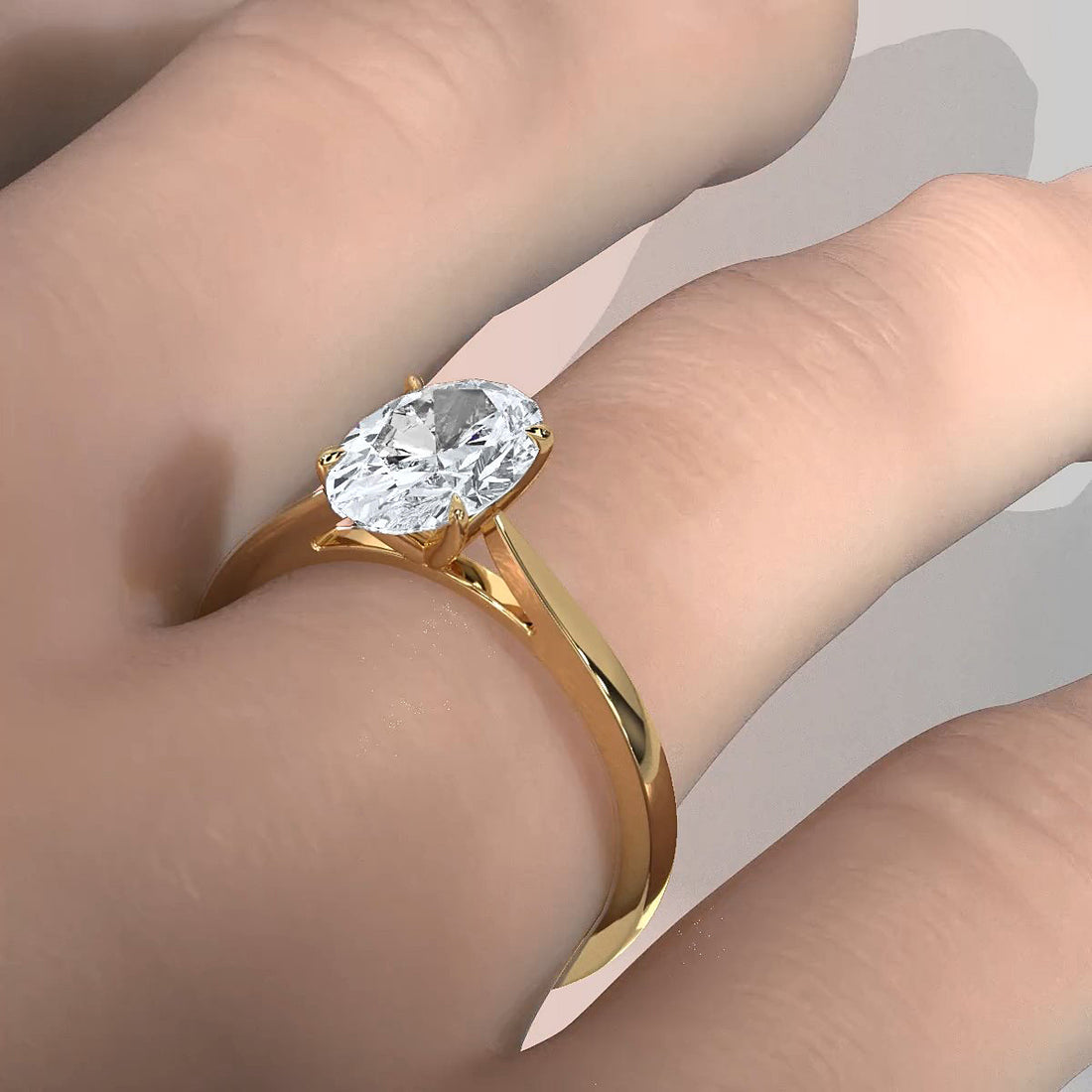 4.5g Princess Prong Setting Lab Grown Diamond Engagement Solitaire Ring IGI Certified 1.00 Ctw.