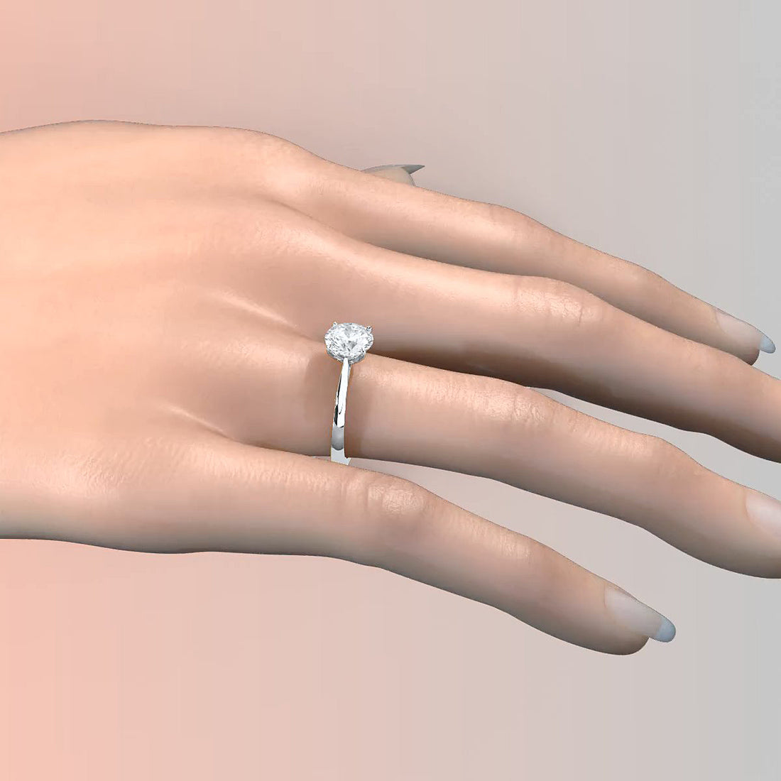 4.5g Princess Prong Setting Lab Grown Diamond Engagement Solitaire Ring IGI Certified 1.00 Ctw.