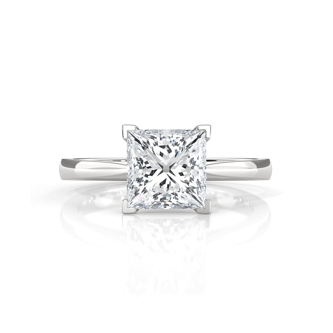 4.5g Princess Prong Setting Lab Grown Diamond Engagement Solitaire Ring IGI Certified 1.00 Ctw.