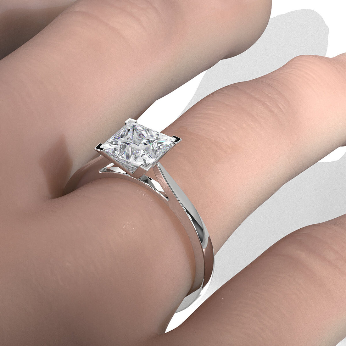 4.5g Princess Prong Setting Lab Grown Diamond Engagement Solitaire Ring IGI Certified 1.00 Ctw.