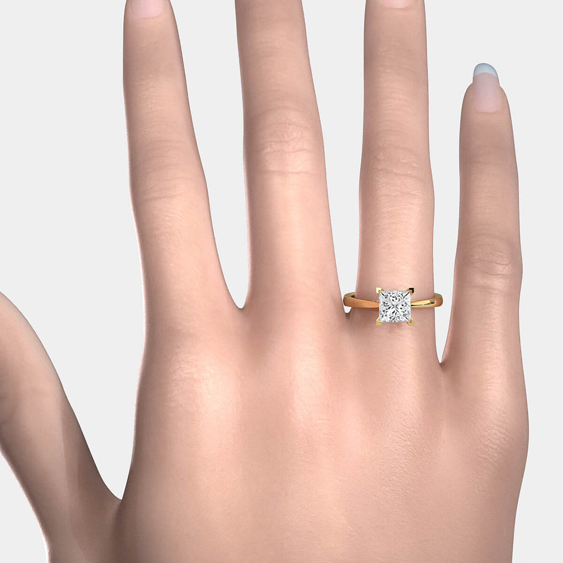 4.5g Princess Prong Setting Lab Grown Diamond Engagement Solitaire Ring IGI Certified 1.00 Ctw.