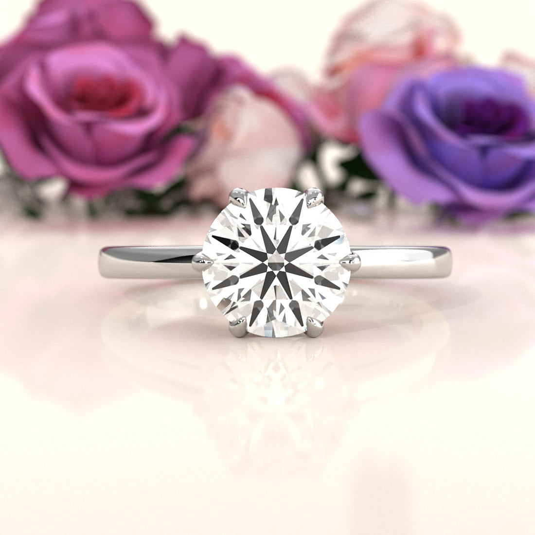 4.5g Lab Grown Diamond 6 Prong Solitaire Engagement Setting IGI Certified Ring 1.00 Ctw.