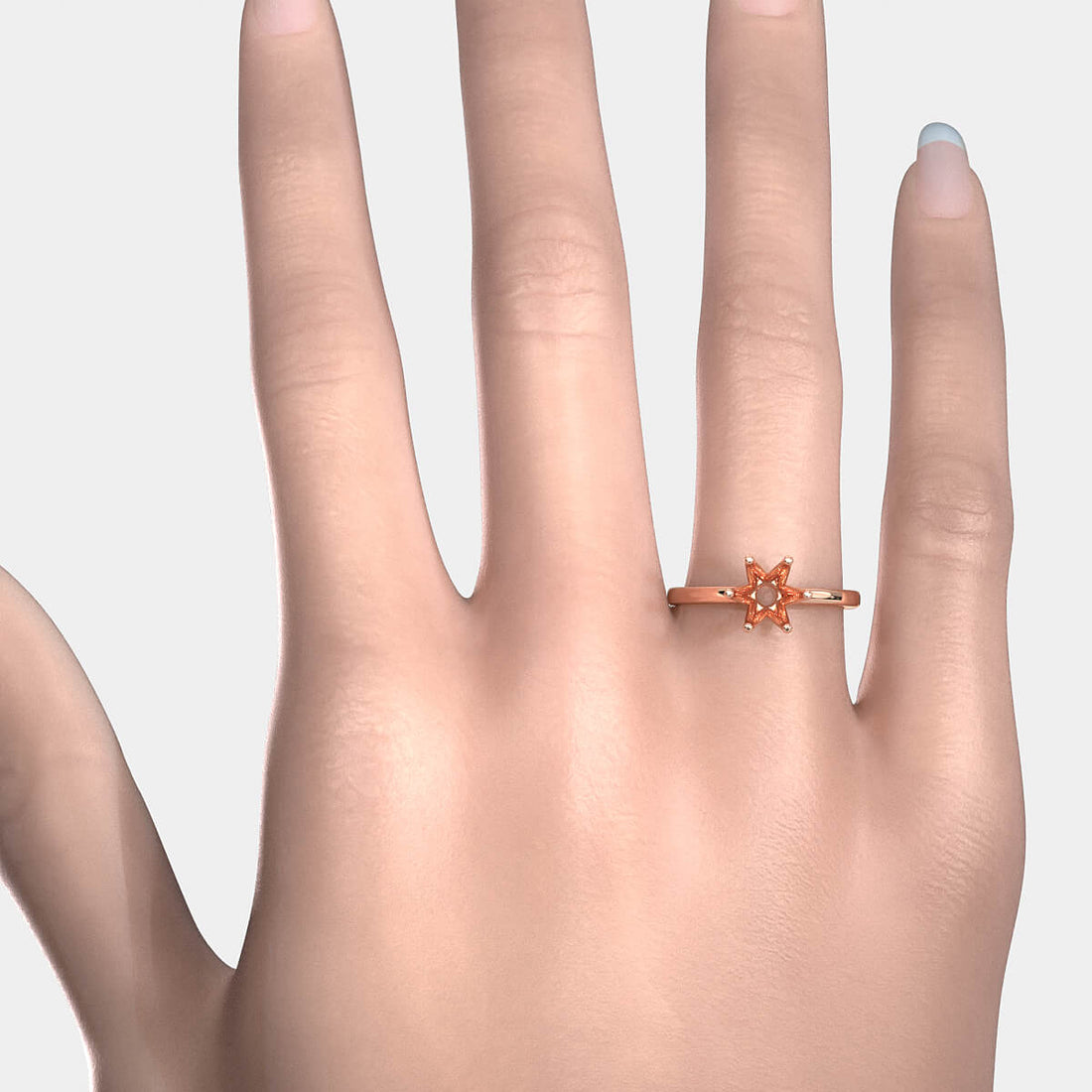 4.5g Six Prong Set Solitaire Style Engagement Setting Semi Mount Ring