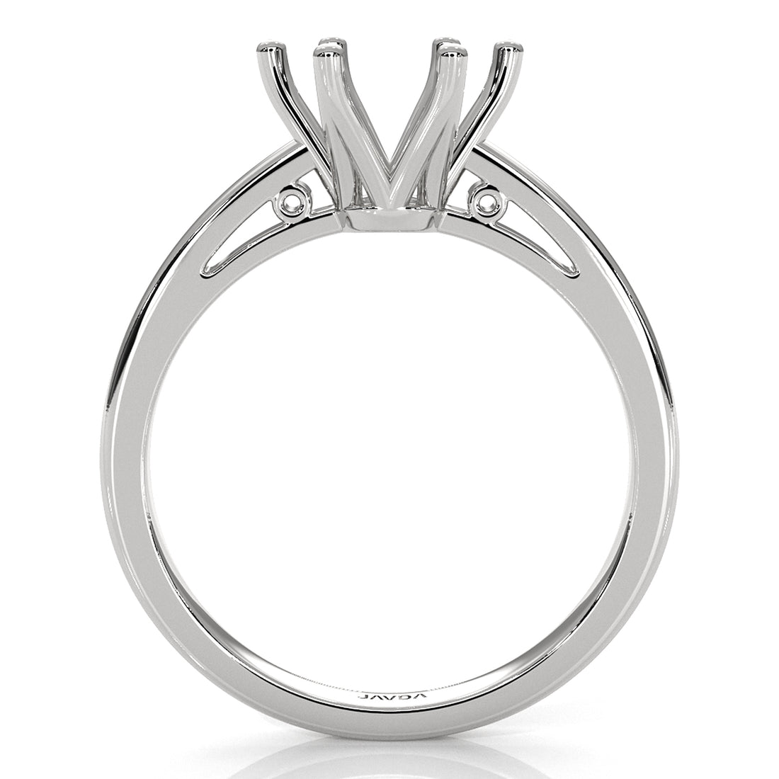 4.5g Six Prong Set Solitaire Style Engagement Setting Semi Mount Ring