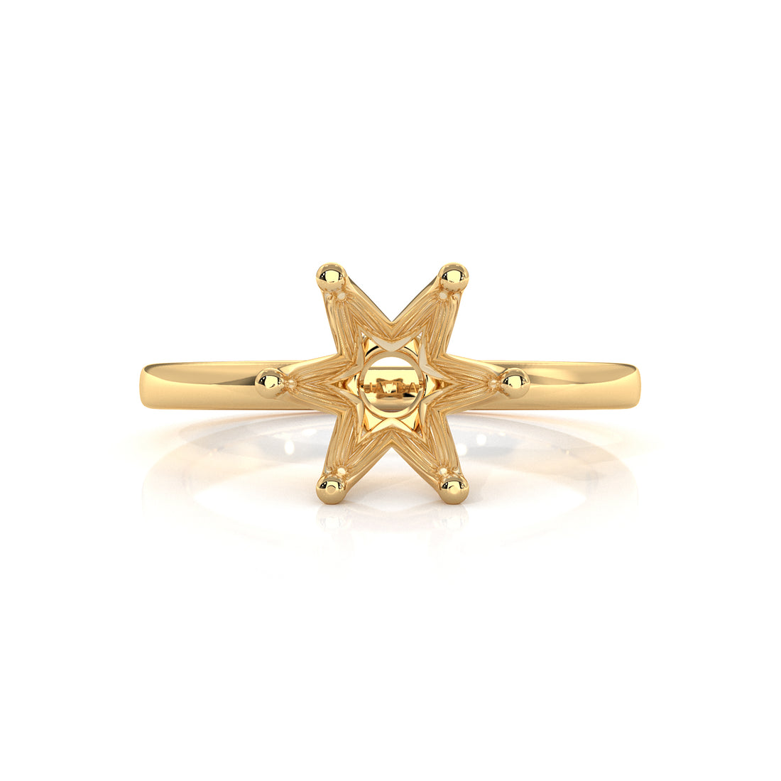 4.5g Six Prong Set Solitaire Style Engagement Setting Semi Mount Ring