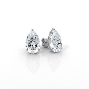 Pear Lab Grown Diamond Stud Earring IGI Certified in 14k White Gold 4.41 Ctw. Pear Lab Grown Diamond Stud Earring IGI Certified in 14k White Gold 4.41 Ctw.