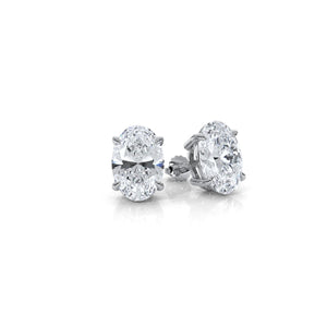 Oval Lab grown Diamond Claw Prong Stud Earring 14k White Gold 4.04 Ctw. Oval Lab grown Diamond Claw Prong Stud Earring 14k White Gold 4.04 Ctw.