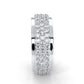 Matte Finish 4 Row Round Diamond Eternity Men Wedding Band 14k White Gold 2.83 Ctw.