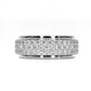 Matte Finish 4 Row Round Diamond Eternity Men Wedding Band 14k White Gold 2.83 Ctw.