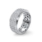 Matte Finish 4 Row Round Diamond Eternity Men Wedding Band 14k White Gold 2.83 Ctw.