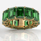 Shared Prong Emerald Gemstone Women's Eternity Wedding Band 15.78 Ctw.