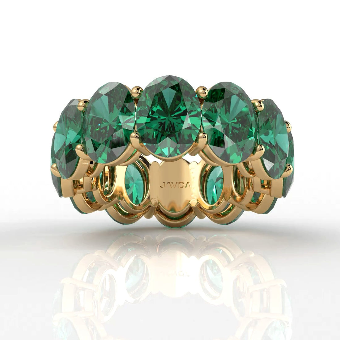 Shared Prong Oval Gemstone Eternity Women's Wedding Band 13.38 Ctw.
