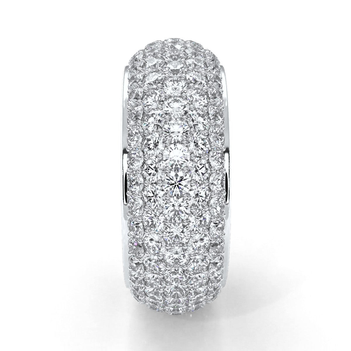 Round Lab Grown Diamond Pave Set Women's Eternity Wedding Band 3.93 Ctw.