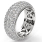 Round Lab Grown Diamond Pave Set Women's Eternity Wedding Band 3.93 Ctw.