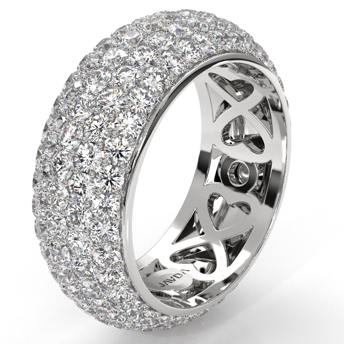 Round Lab Grown Diamond Pave Set Women's Eternity Wedding Band 3.93 Ctw.