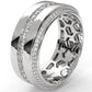 Matte Finish 2 Row Round Diamond Eternity Men Wedding Band 14k White Gold 1.94 Ctw.