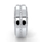 Matte Finish 2 Row Round Diamond Eternity Men Wedding Band 14k White Gold 1.94 Ctw.