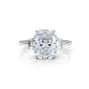 3 Stone Radiant Lab Grown Diamond Engagement Ring IGI 14k White Gold 5.04 Ctw.