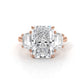 3 Stone Radiant Lab Grown Diamond Engagement Ring IGI 14k White Gold 5.04 Ctw.