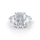 3 Stone Radiant Lab Grown Diamond Engagement Ring IGI 14k White Gold 5.04 Ctw.