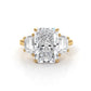 3 Stone Radiant Lab Grown Diamond Engagement Ring IGI 14k White Gold 5.04 Ctw.