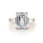 3 Stone Emerald Lab Grown Diamond Engagement Ring IGI Certified 14k White Gold 2.61 Ctw.