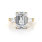 3 Stone Emerald Lab Grown Diamond Engagement Ring IGI Certified 14k White Gold 2.61 Ctw.