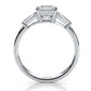 3 Stone Emerald Lab Grown Diamond Engagement Ring IGI Certified 14k White Gold 2.61 Ctw.