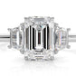 3 Stone Emerald Lab Grown Diamond Engagement Ring 0.84 Ctw.
