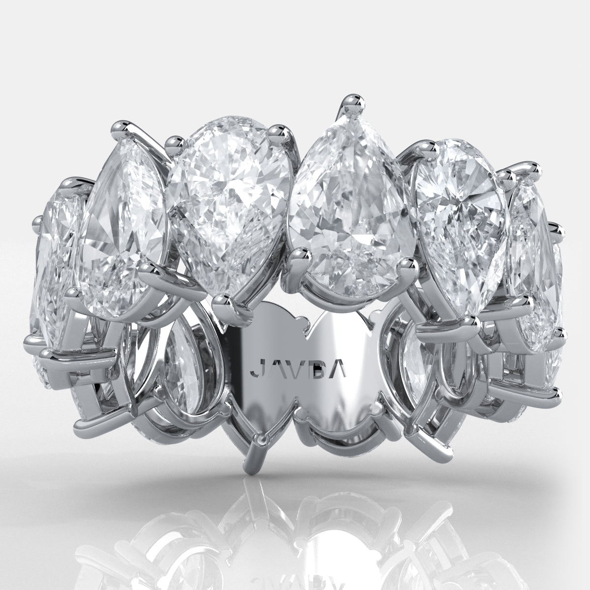 Teardrop Style Pear Lab Grown Diamond Women's Eternity Wedding Band 10.52 Ctw.