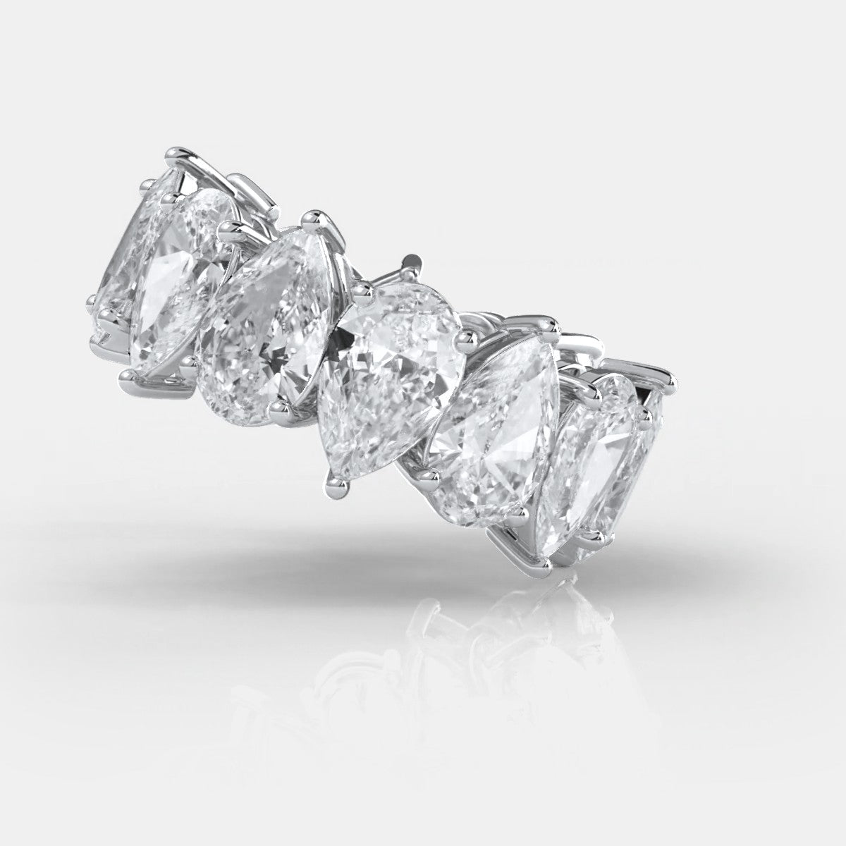 Teardrop Style Pear Lab Grown Diamond Women's Eternity Wedding Band 10.52 Ctw.