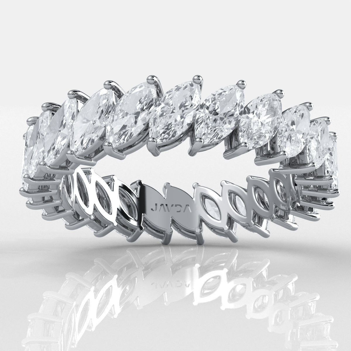 Marquise Eternity Lab-Grown Diamond Prong Set Women's Wedding Band 2.76 Ctw.