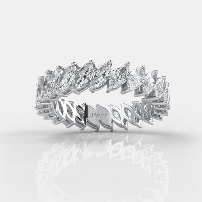 Marquise Eternity Lab-Grown Diamond Prong Set Women's Wedding Band 2.76 Ctw.