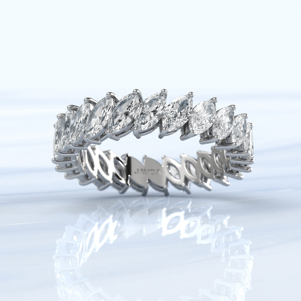 Marquise Eternity Lab-Grown Diamond Prong Set Women's Wedding Band 2.76 Ctw.