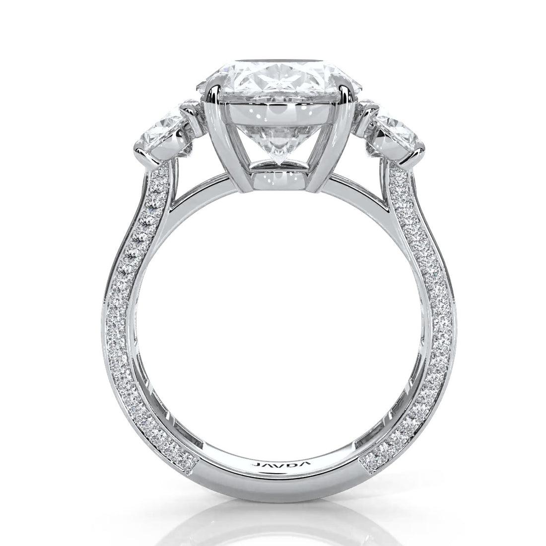 3 Stone Oval Lab Grown Diamond Engagement Ring IGI Certified 14k White Gold 10.02 Ctw.