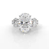 3 Stone Oval Lab Grown Diamond Engagement Ring IGI Certified 14k White Gold 10.02 Ctw.