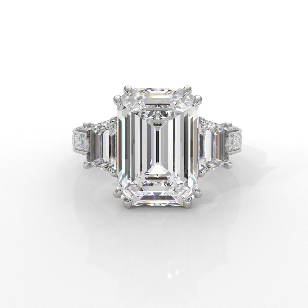 Halo U Cut Prong Set Lab Grown Diamond Engagement Ring Round Semi Mount 1.10 Ct.