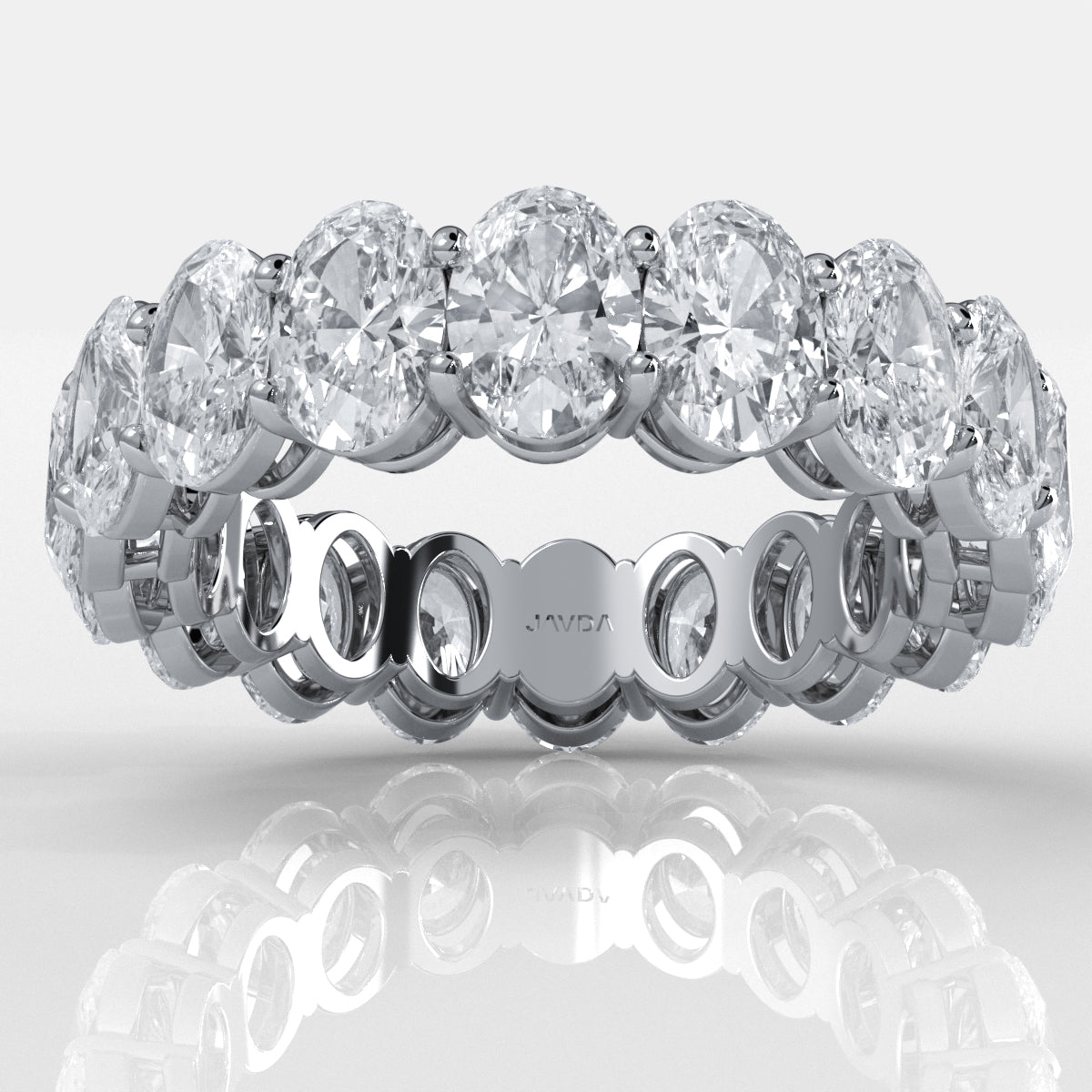 Oval Lab Grown Diamond Women's Eternity Shared Prong Wedding Band 5.95 Ctw.