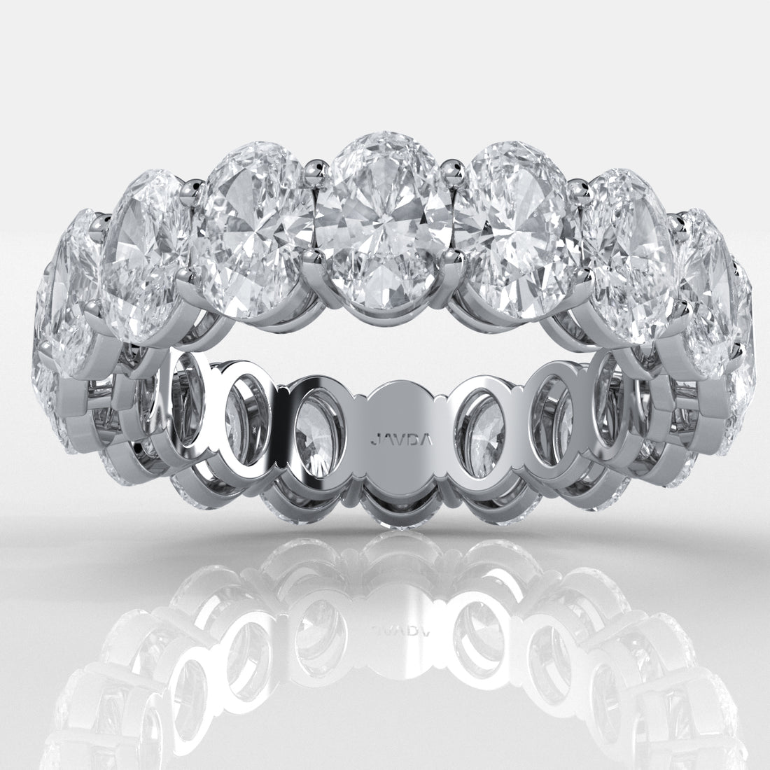 Oval Lab Grown Diamond Women's Eternity Shared Prong Wedding Band 5.95 Ctw.