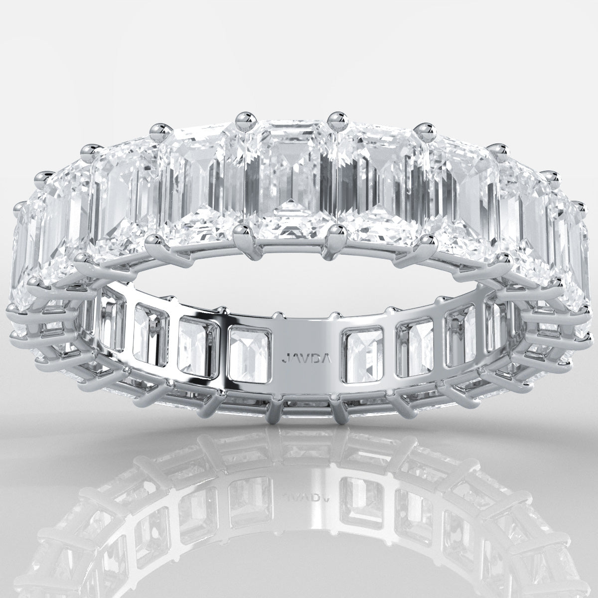 Emerald Cut Lab Grown Diamond Women's Eternity Wedding Band 5.2 Ctw.