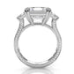 Asscher cut Lab Grown Diamond Engagement 3 Stone Ring IGI Certified 14k White Gold 8.7 Ctw.